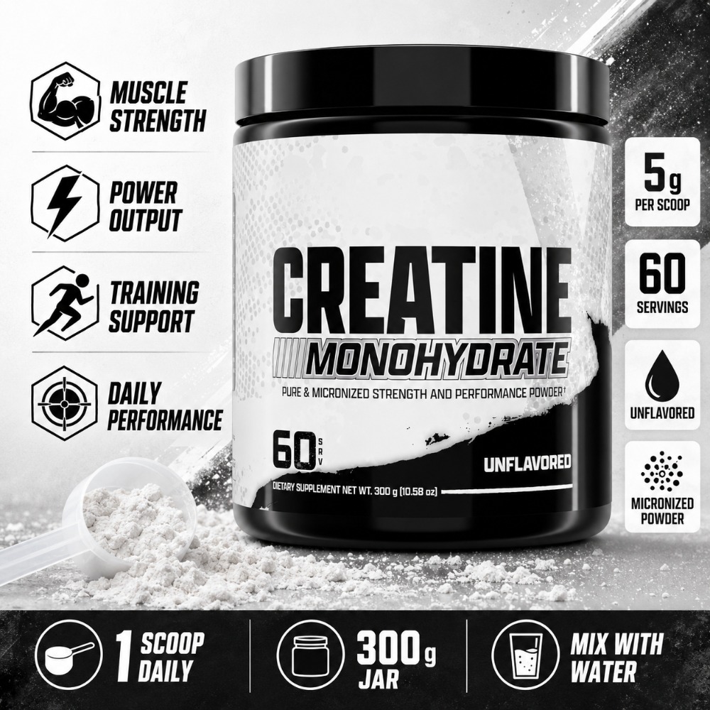 Nutrition Workout - Creatine Monohydrate Powder 5g Pure Micronized