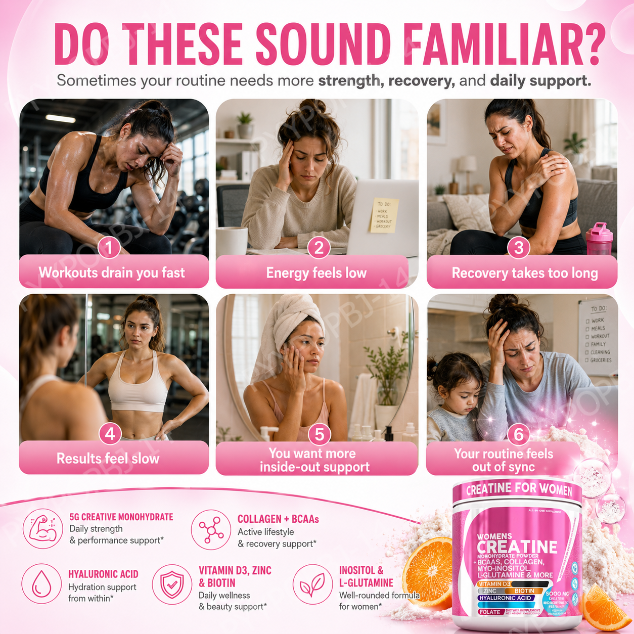 Woman Creatine Powder 269g Con - Nutrition Workout 评论和价格