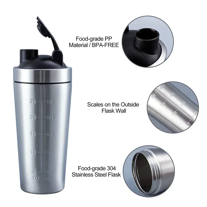 Stainless Steel Protein Shaker - Fitness Nutrition Protein 评论和价格