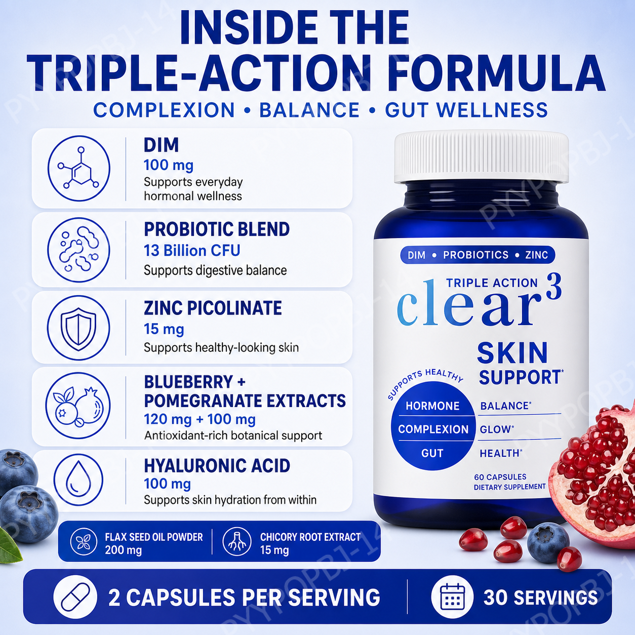 Clear³ Skin Support Supplement - Nutrition Zinc 评论和价格