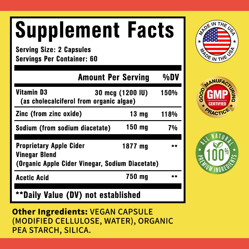 Apple Cider Vinegar Supplement - Nutrition Zinc 评论和价格