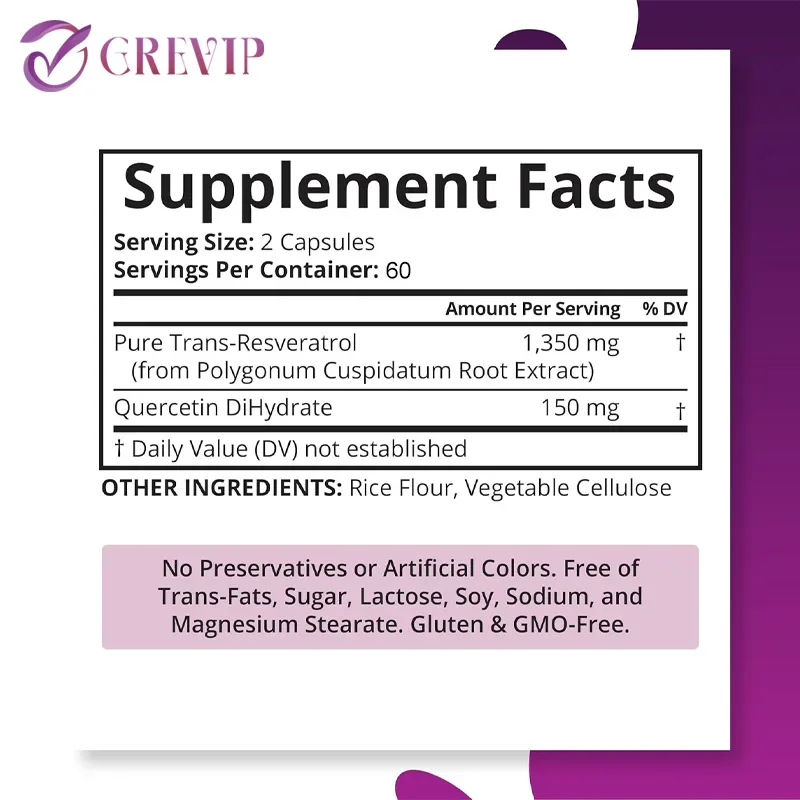 Trans-Resveratrol 1500mg - Pot - Resveratrol Capsule Anti Aging 评论和价格
