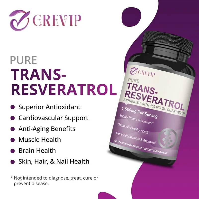 Trans-Resveratrol 1500mg - Pot - Resveratrol Capsule Anti Aging 评论和价格