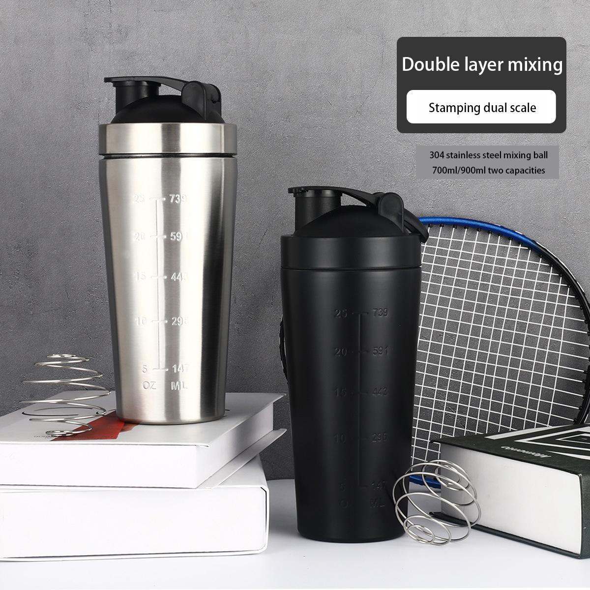 Stainless Steel Protein Shaker - Fitness Nutrition Protein 评论和价格