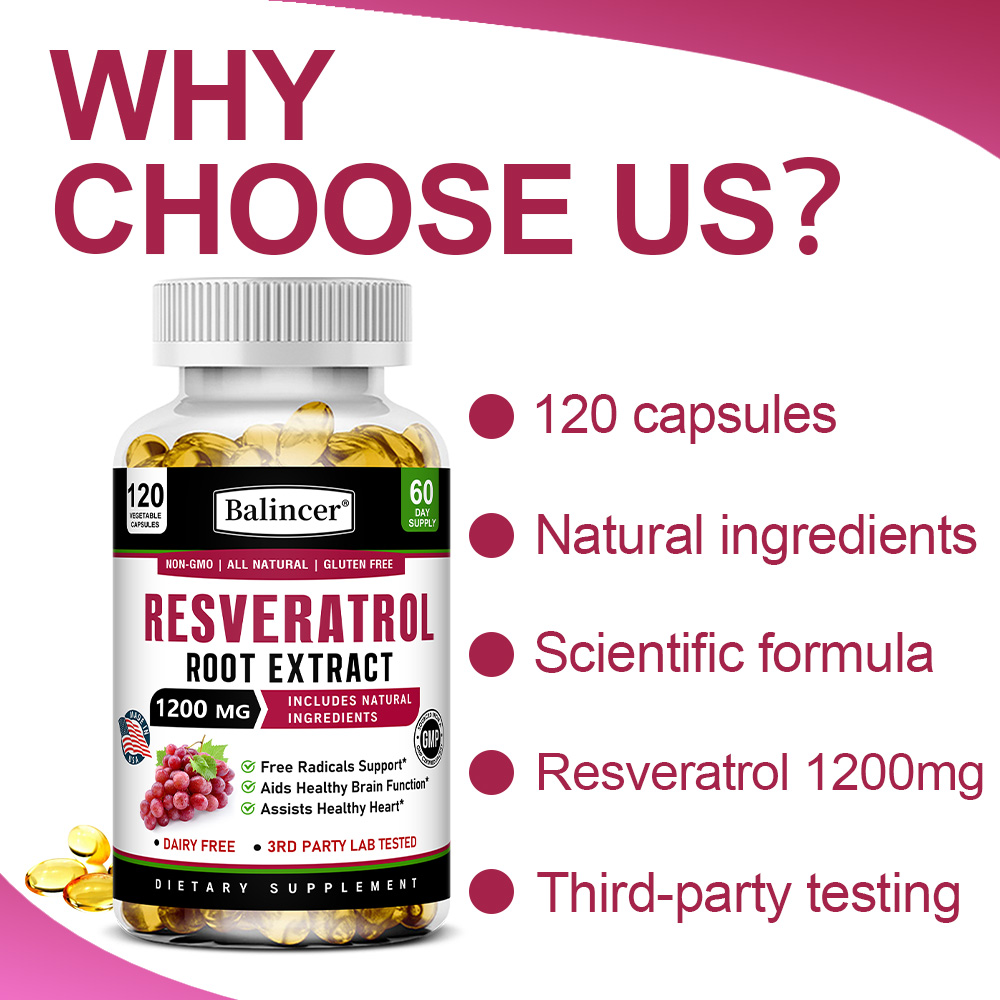 Resveratrol Root Extract 1200m - Resveratrol Capsule Anti Aging 评论和价格