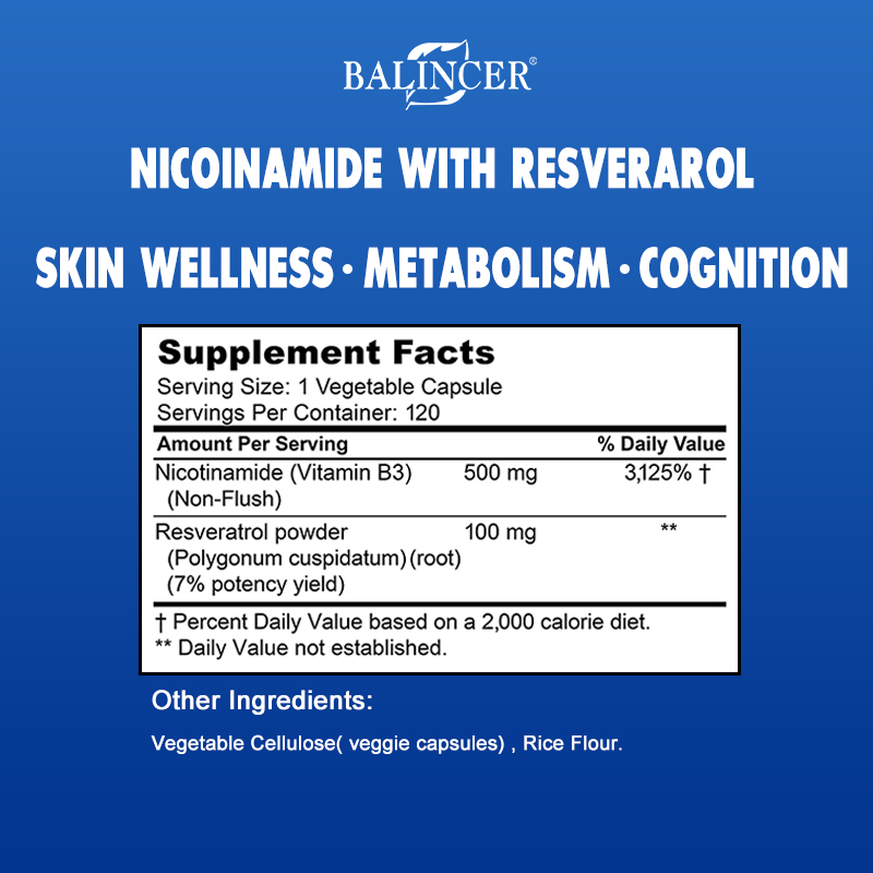 Nicotinamide with Resveratrol  - Resveratrol Capsule Anti Aging 评论和价格