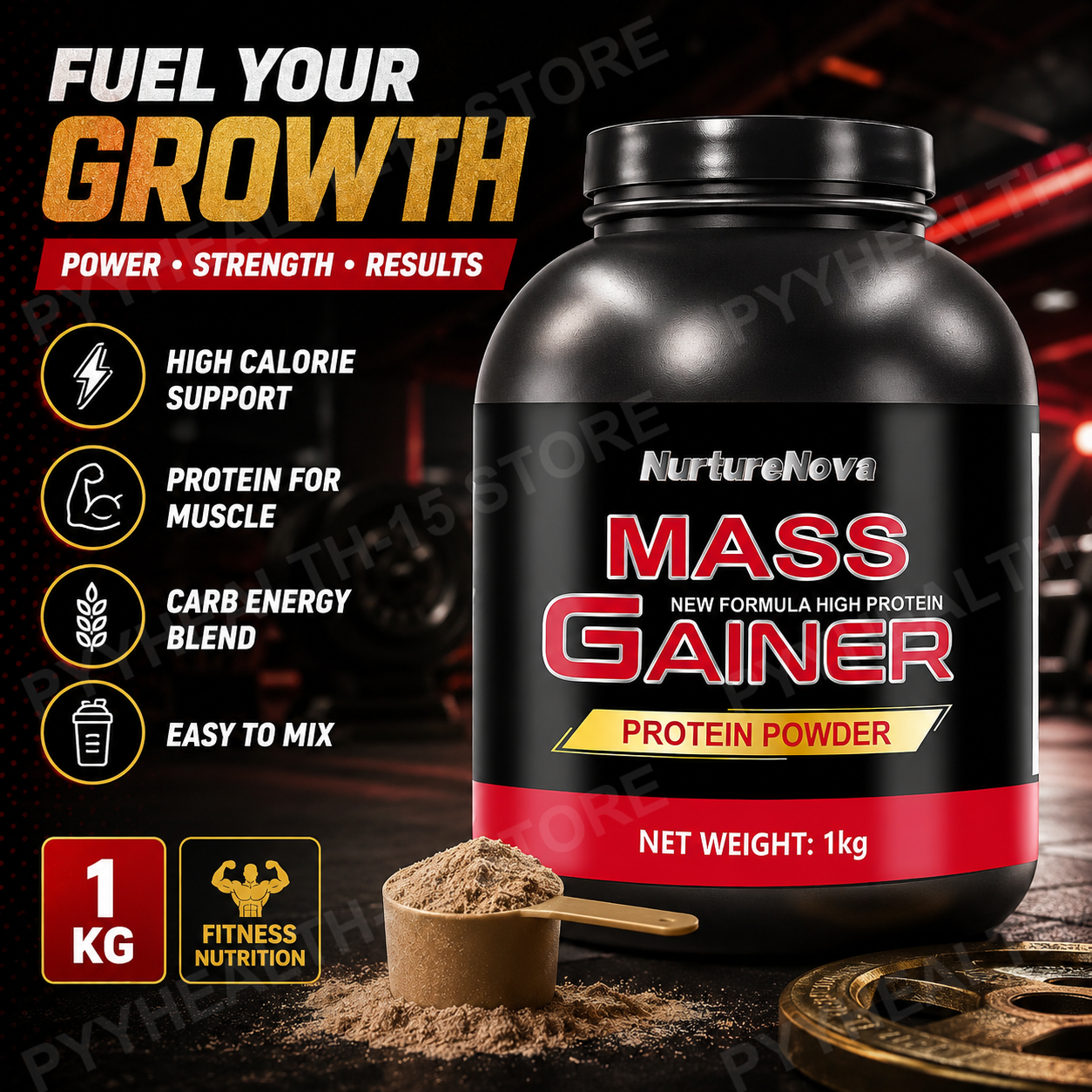Mass Gainer Protein Powder 1kg - Nutrition In Fitness 评论和价格