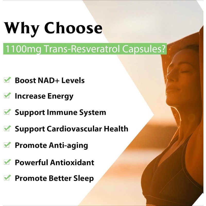 99% Resveratrol 1100mg Antioxi - Resveratrol Capsule Anti Aging 评论和价格